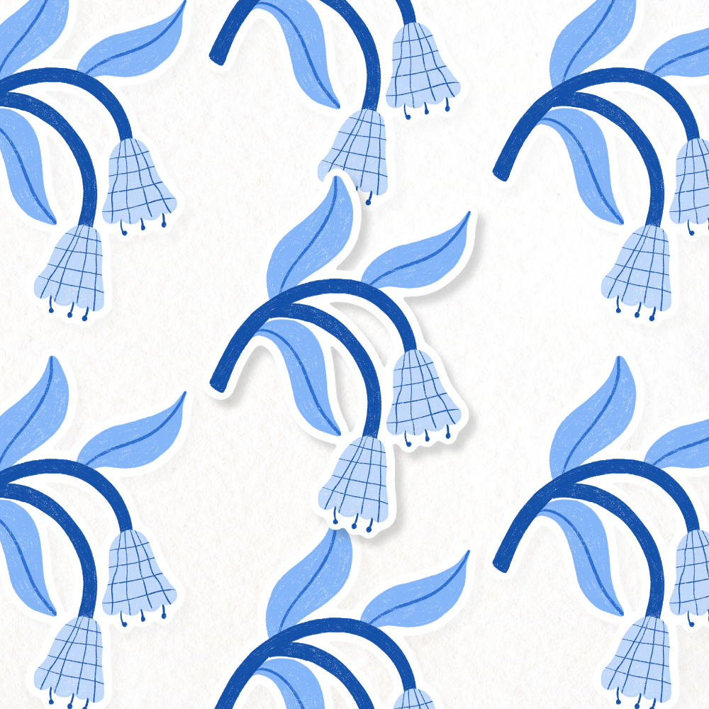 Bluebell Flower Vinyl Sticker