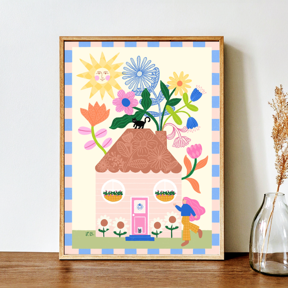Winter Bloom House Art Print