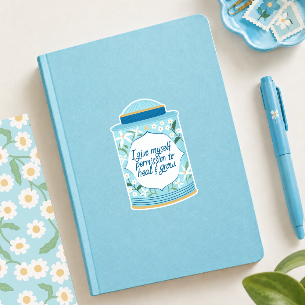 Tea Tin Affirmation Vinyl Sticker