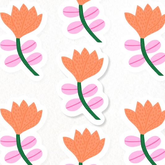 Orange Blossom Vinyl Sticker