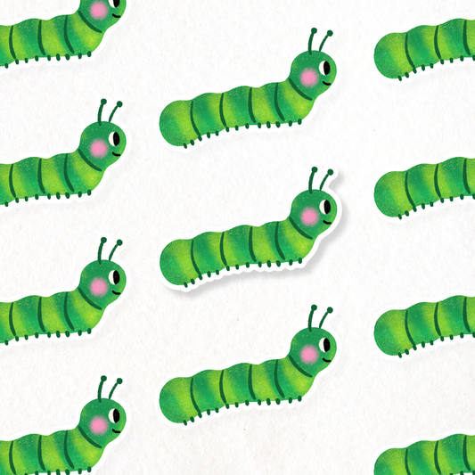 Happy Worm Vinyl Sticker