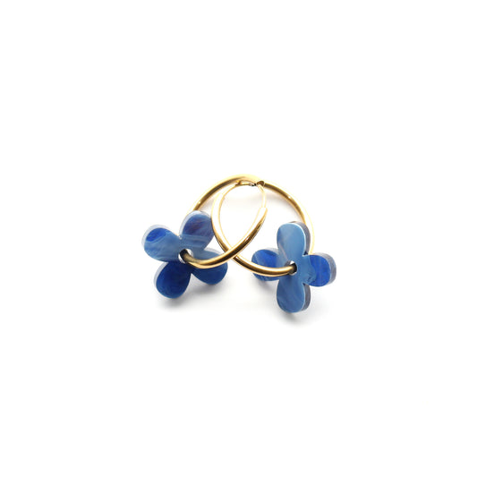Four‑petal flower earrings
