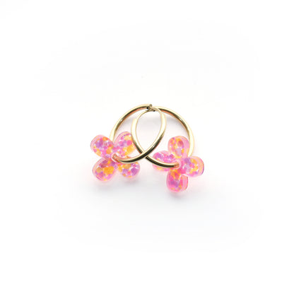 Four‑petal flower earrings