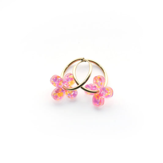 Four‑petal flower earrings
