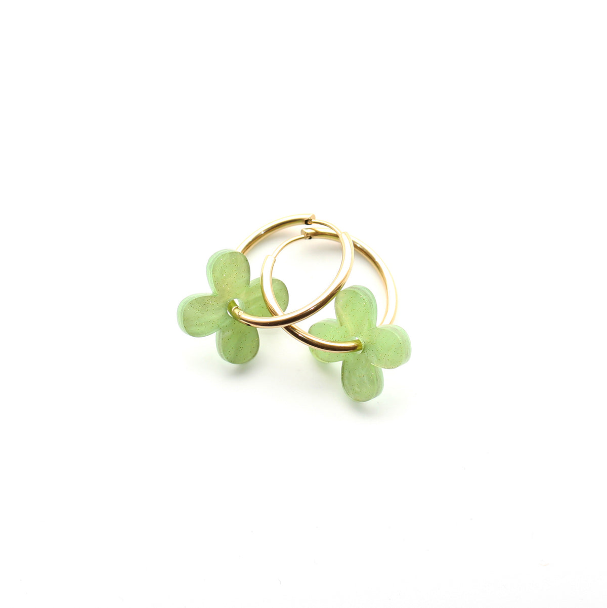 Four‑petal flower earrings