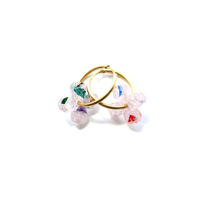 Four‑petal flower earrings