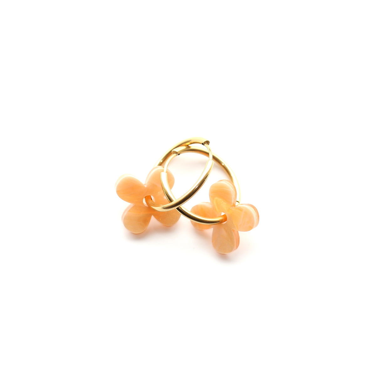 Four‑petal flower earrings