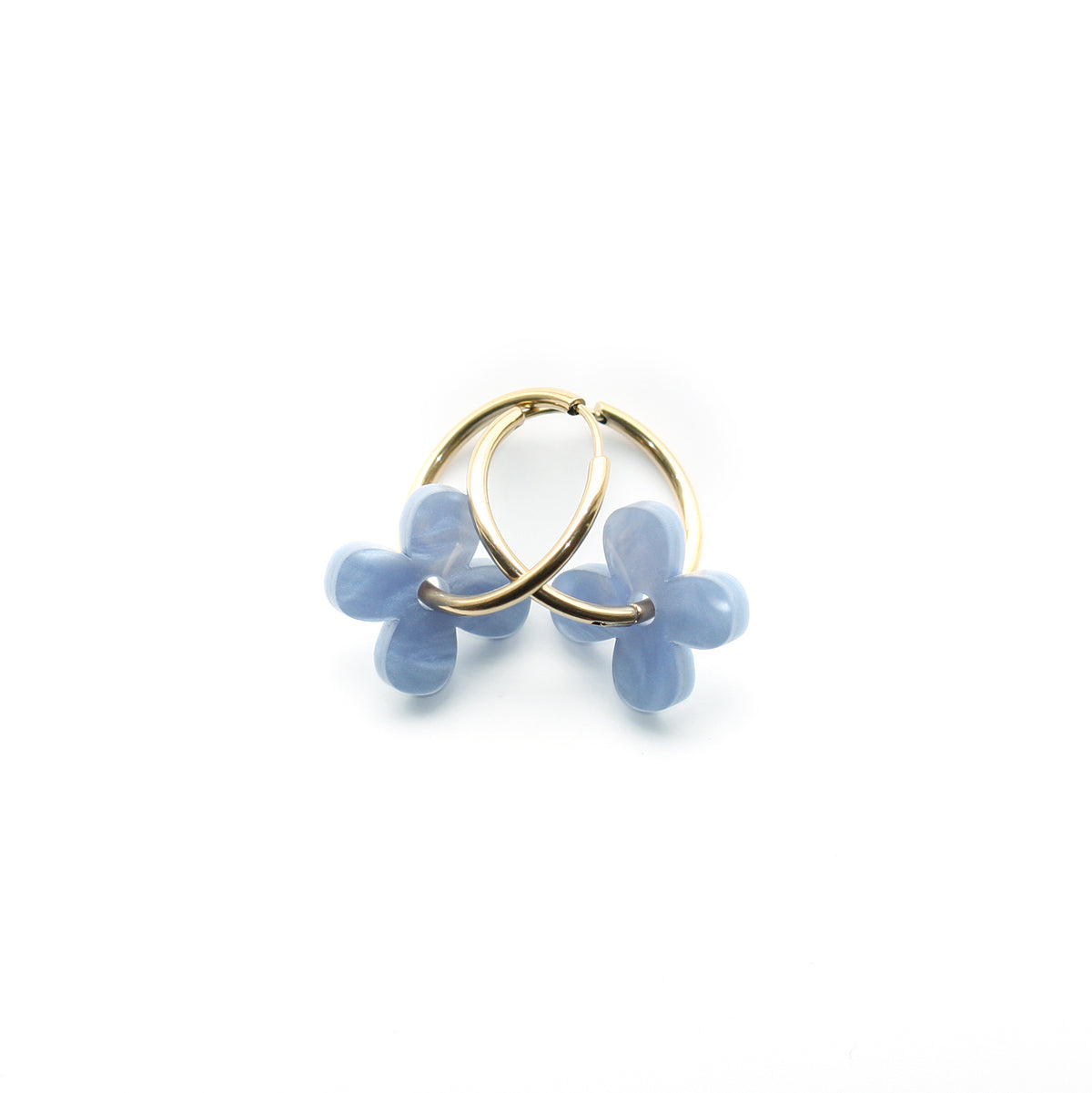 Four‑petal flower earrings