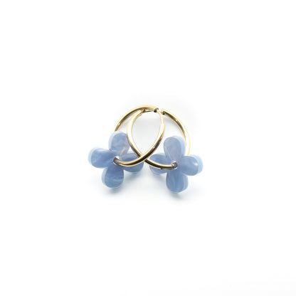 Four‑petal flower earrings
