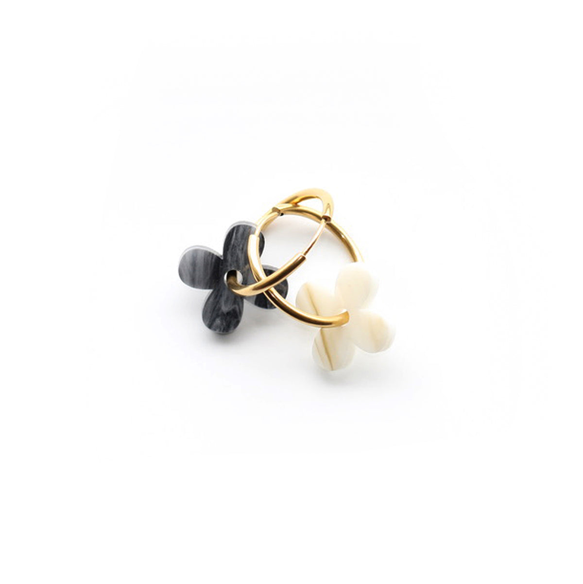 Four‑petal flower earrings
