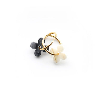 Four‑petal flower earrings