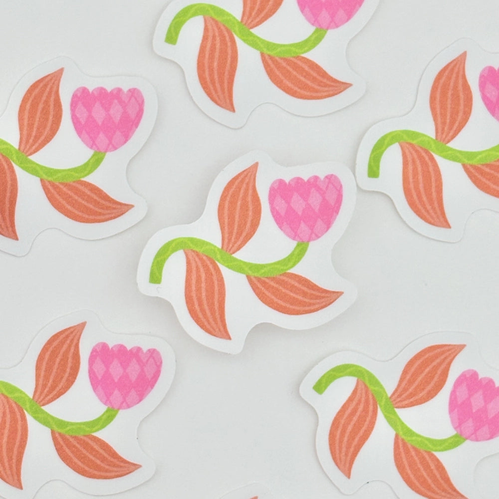 Pink Tulip Vinyl Sticker